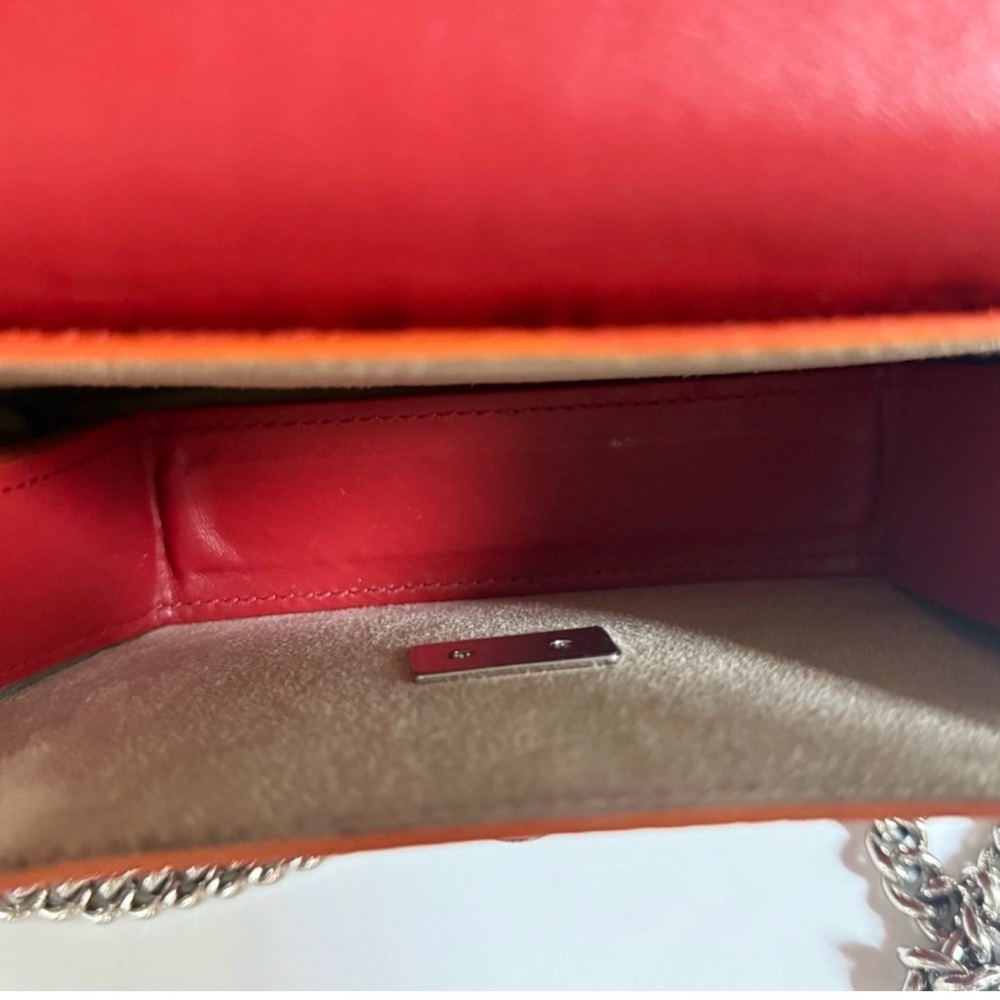 Italian designer SALAR snake print mini embossed leather with silver chain - Picture 6 of 6